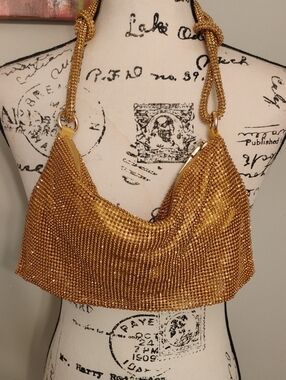 Gold Chainmail Evening Hobo Bag
